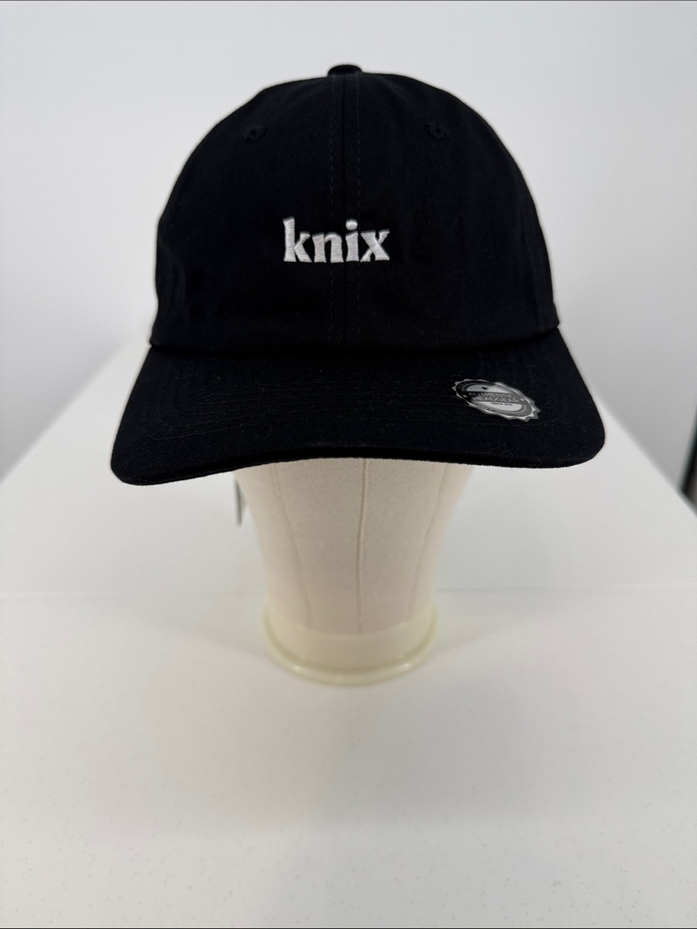 Knix Black Cap with White Embroidered Logo NWT